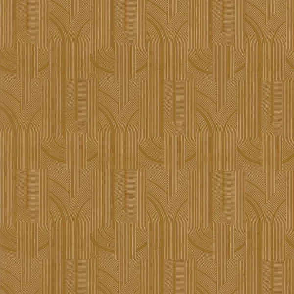 Porte Doree Wallpaper - Ambre / Doré by yellow geometric wallpaper from casamance