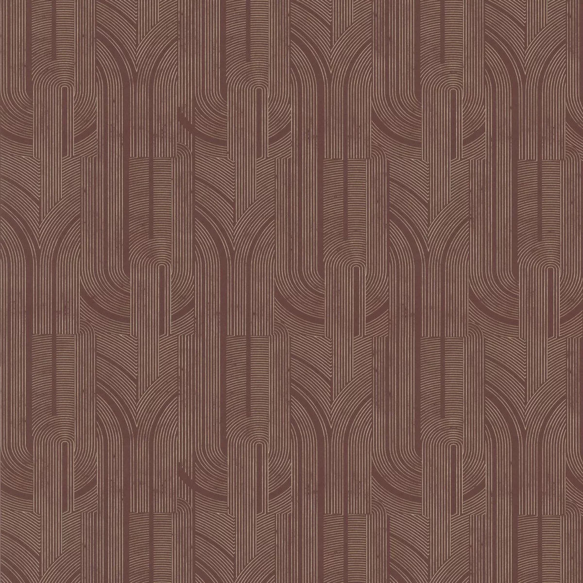 Porte Doree Wallpaper - Lie De Vin / Doré by brown geometric wallpaper from casamance