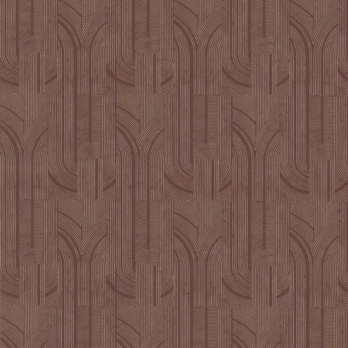 Porte Doree Wallpaper - Lie De Vin / Doré swatch