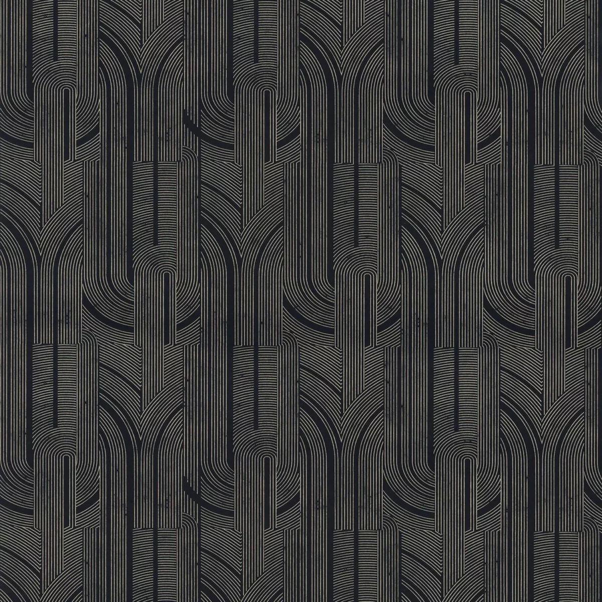 Porte Doree Wallpaper - Noir / Doré by black-grey geometric wallpaper from casamance