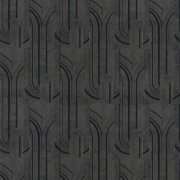 Porte Doree Wallpaper - Noir / Doré swatch
