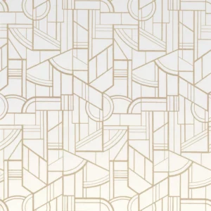 white geometric wallpaper from casamance