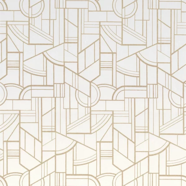 white geometric wallpaper from casamance
