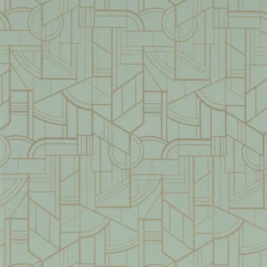 green geometric wallpaper from casamance