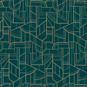 green geometric wallpaper from casamance