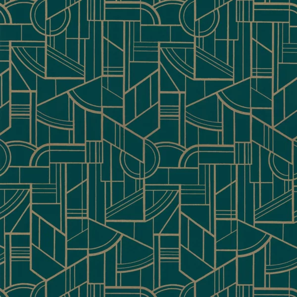 green geometric wallpaper from casamance