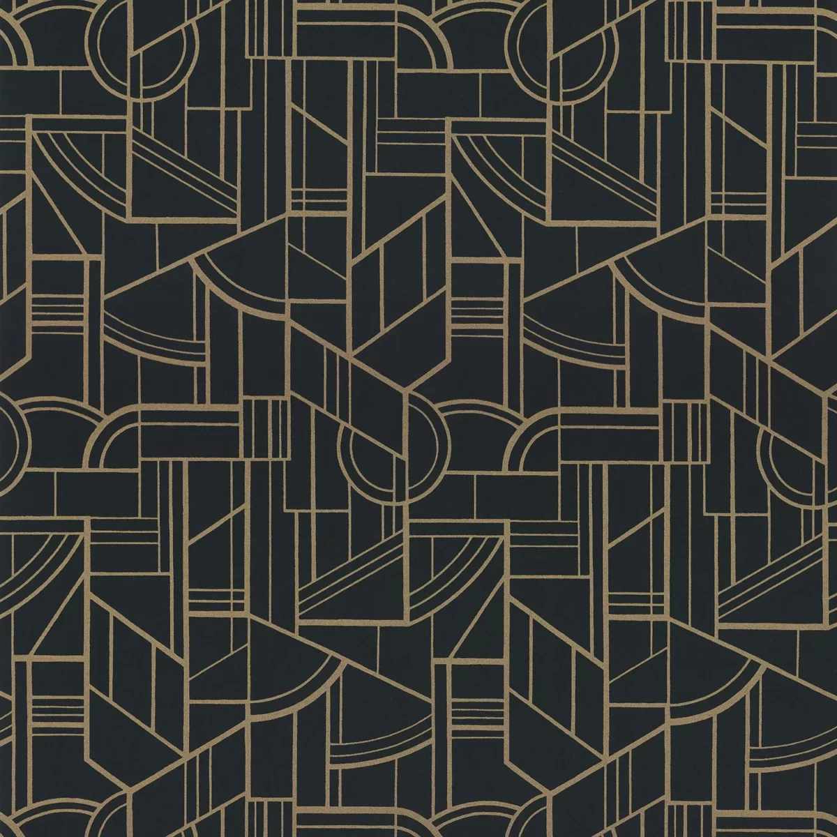 black-grey geometric wallpaper from casamance