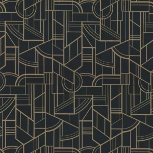 black-grey geometric wallpaper from casamance