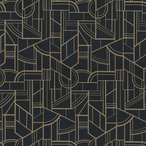 black-grey geometric wallpaper from casamance