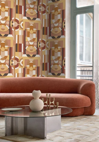 Vitrail Wallpaper - Vanille / Terracotta by Vitrail Wallpaper - Vanille / Terracotta from
