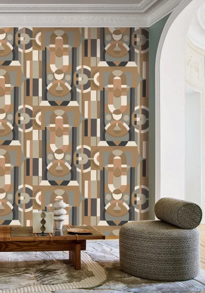 Vitrail Wallpaper - Mordoré / Anthracite by Vitrail Wallpaper - Mordoré / Anthracite from