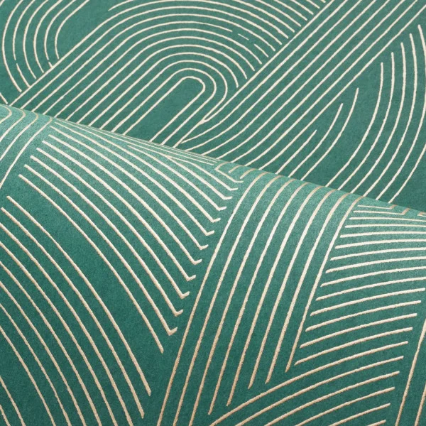 Porte Doree Wallpaper - Émeraude / Doré by Porte Doree Wallpaper - Émeraude / Doré from