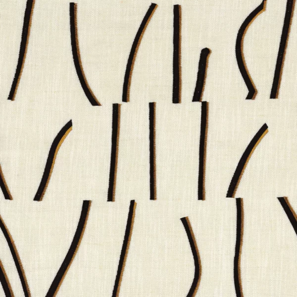 Bejuco Fabric - Ambre Noir by brown misc embroideried fabric from Casamance