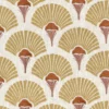 yellow botanical embroideried fabric from Casamance