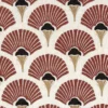 red botanical embroideried fabric from Casamance
