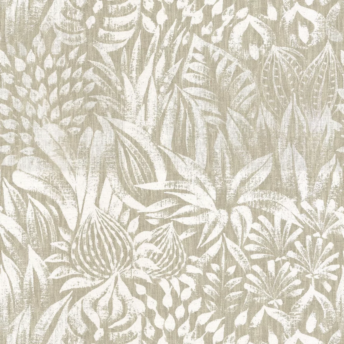 Valarta Fabric - Blanc by white botanical cotton fabric from Casamance