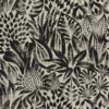 black-grey botanical cotton fabric from Casamance