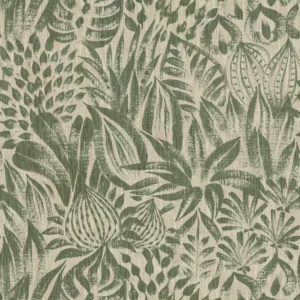 green botanical cotton fabric from Casamance