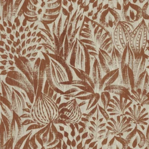 red botanical cotton fabric from Casamance