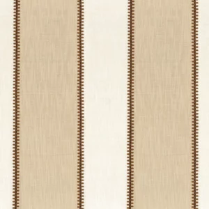 neutral striped embroideried fabric from Casamance