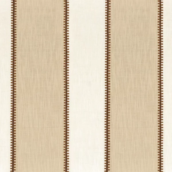 Agave Fabric - Beige by neutral striped embroideried fabric from Casamance