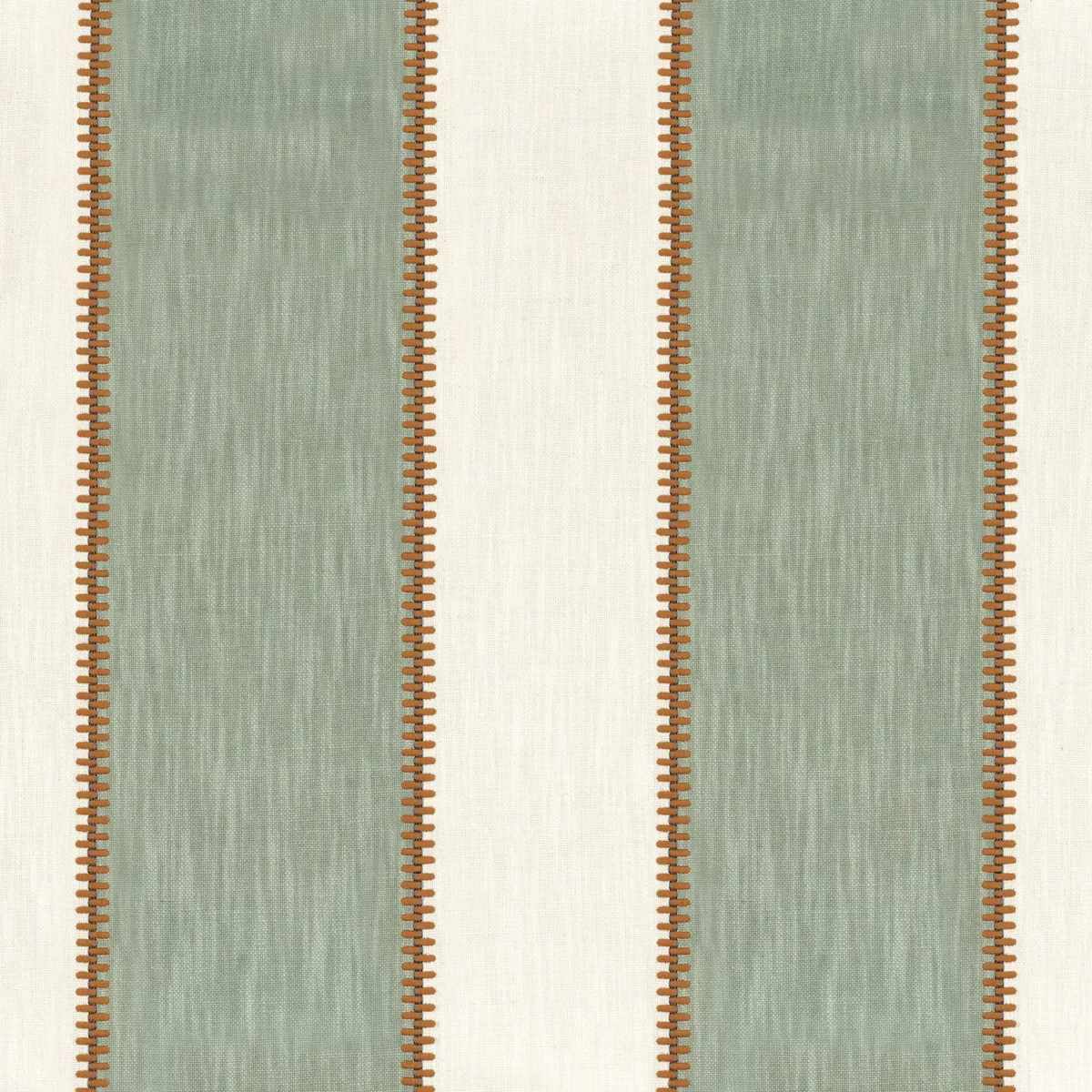 Agave Fabric - Celadon by green striped embroideried fabric from Casamance