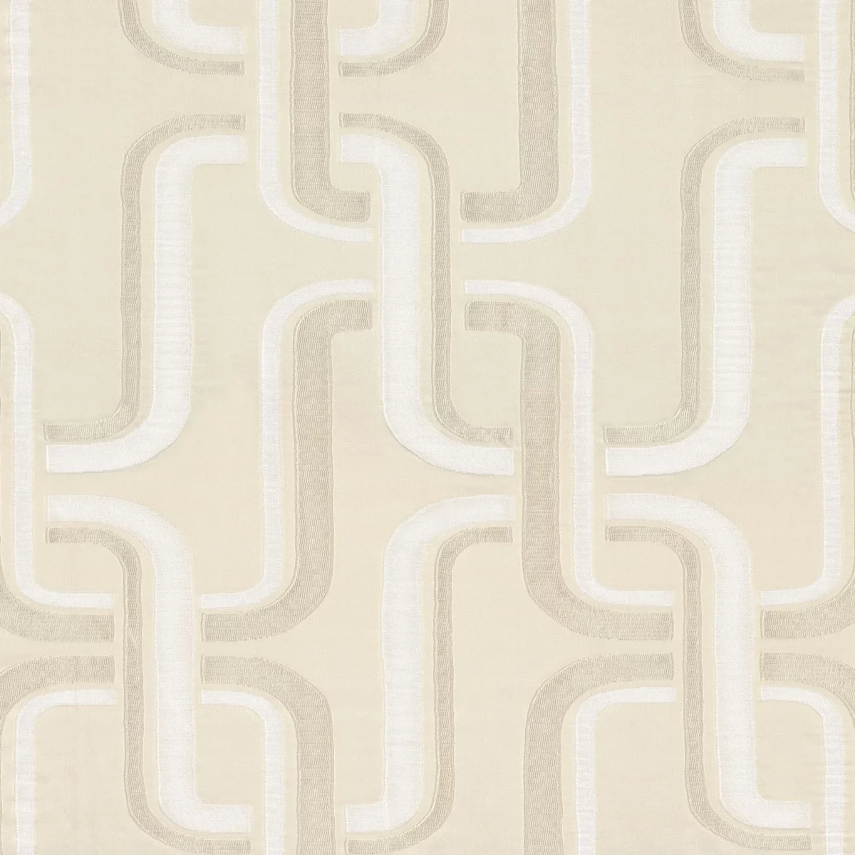 Luminescence Fabric - Ecru by neutral geometric jacquard fabric from Casamance