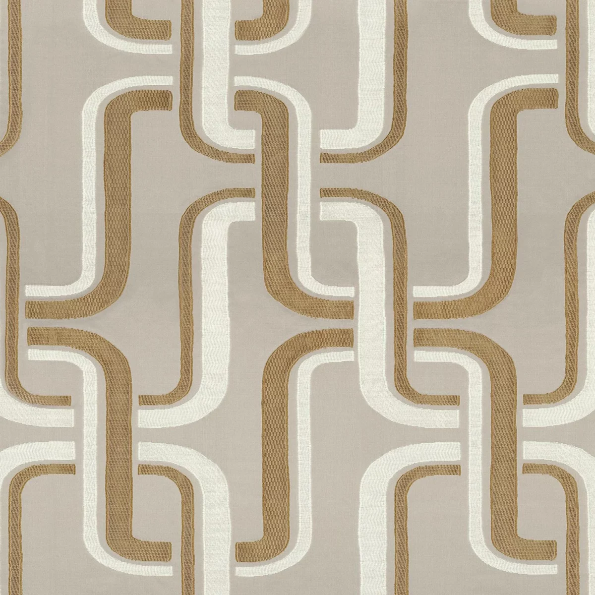 Luminescence Fabric - Grege by brown geometric jacquard fabric from Casamance