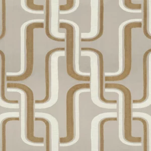 brown geometric jacquard fabric from Casamance