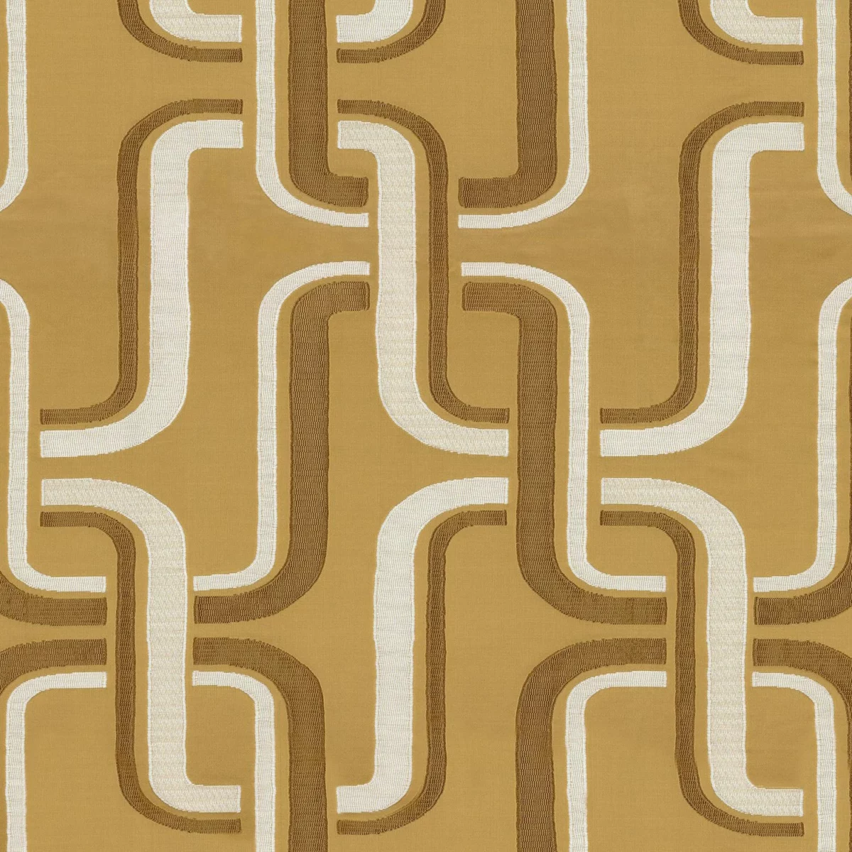 yellow geometric jacquard fabric from Casamance