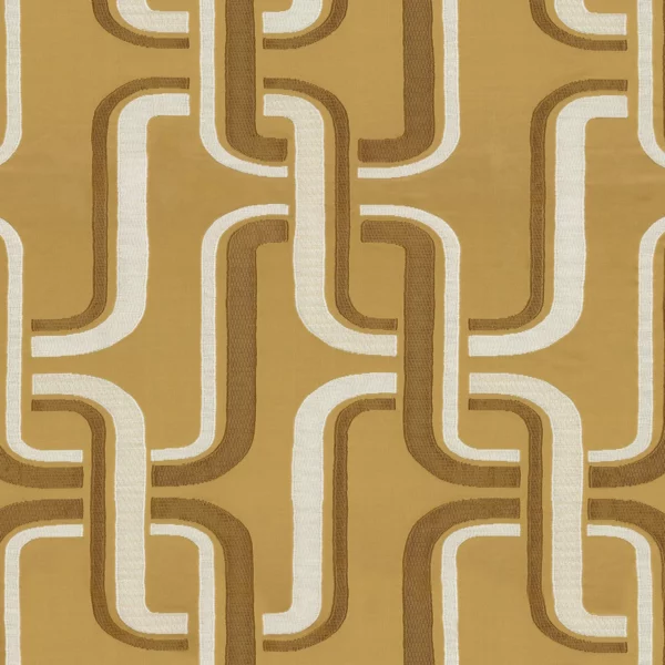 Luminescence Fabric - Moutarde by yellow geometric jacquard fabric from Casamance