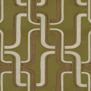 green geometric jacquard fabric from Casamance