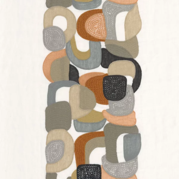 Convoitise Fabric - Beige Rose by multicolour misc embroideried fabric from Casamance