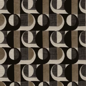 black-grey geometric velvet-chenille fabric from Casamance