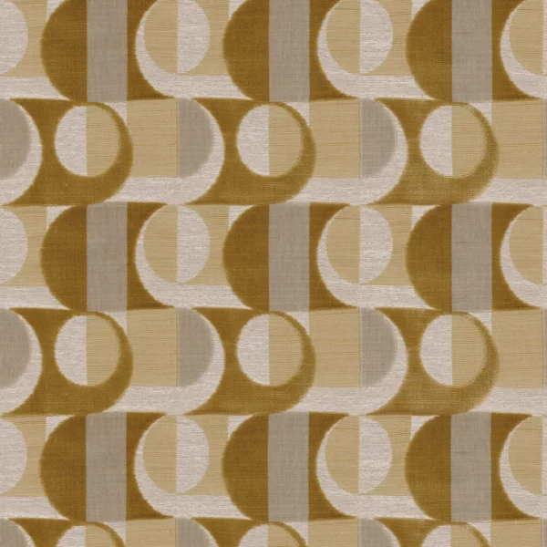 Alliance Fabric - Moutarde by yellow geometric velvet-chenille fabric from Casamance