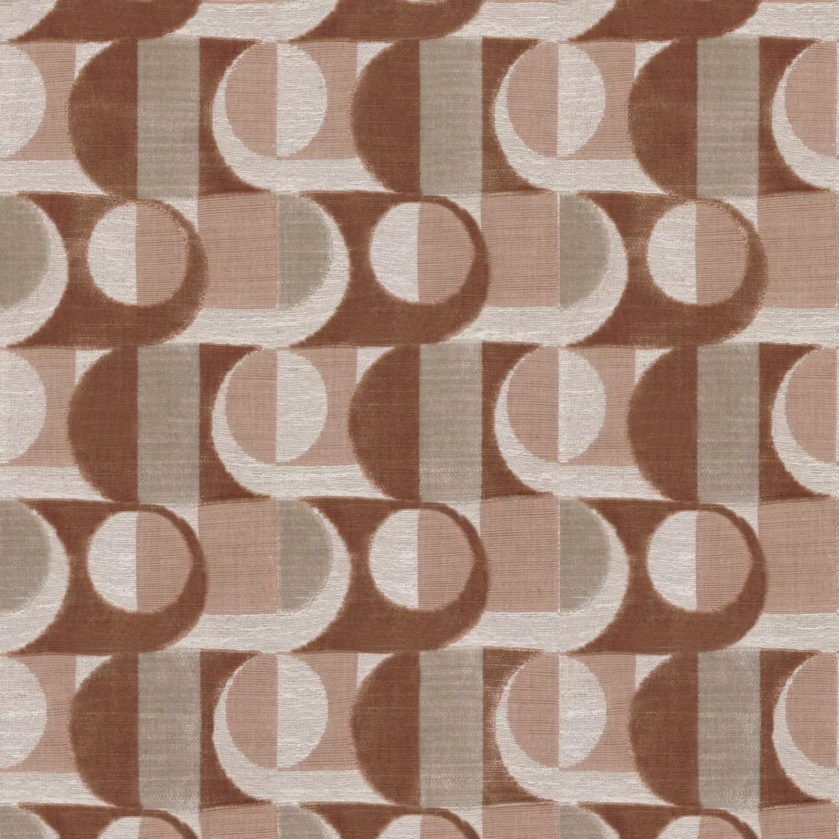 Alliance Fabric - Rose Poudre by brown geometric velvet-chenille fabric from Casamance