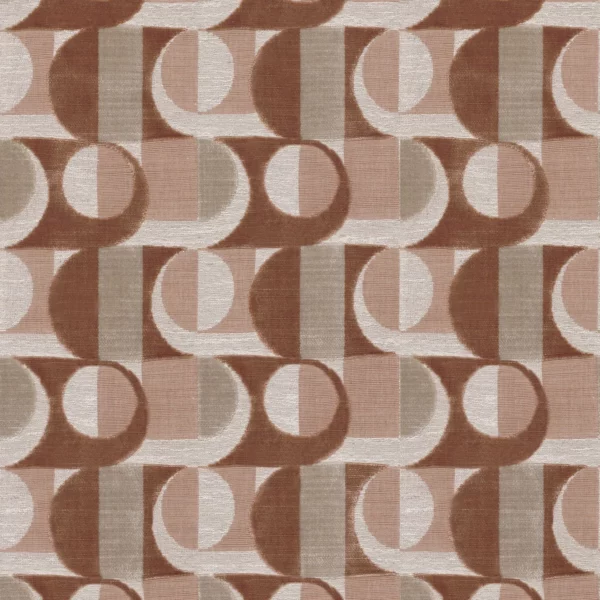 Alliance Fabric - Rose Poudre by brown geometric velvet-chenille fabric from Casamance