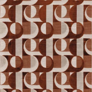 red geometric velvet-chenille fabric from Casamance