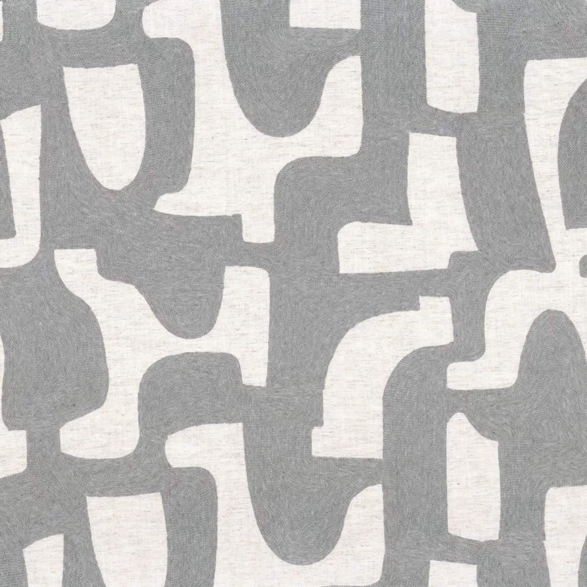 Entrelacs Fabric - Gris by black-grey misc embroideried fabric from Casamance