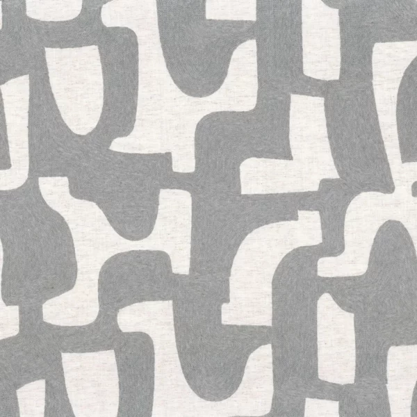 Entrelacs Fabric - Gris by black-grey misc embroideried fabric from Casamance