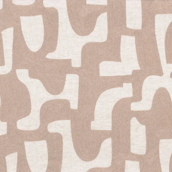 Entrelacs Fabric - Rose Poudre by pink misc embroideried fabric from Casamance