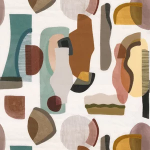 multicolour contemporary embroideried fabric from Casamance