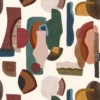 multicolour contemporary embroideried fabric from Casamance