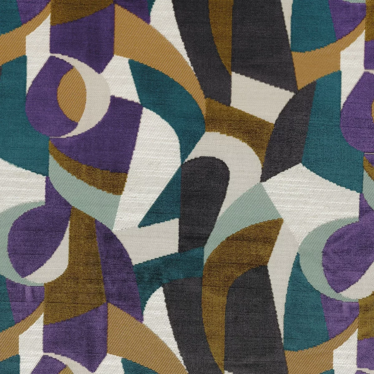 Andine Fabric - Topaze / Violet by multicolour contemporary jacquard fabric from Casamance