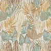 green botanical embroideried fabric from Casamance