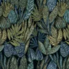 green botanical embroideried fabric from Casamance