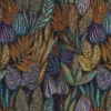 multicolour botanical embroideried fabric from Casamance