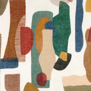 multicolour contemporary linen fabric from Casamance