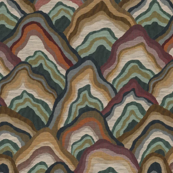 Baru Fabric - Celadon / Pourpre by green contemporary cotton fabric from Casamance