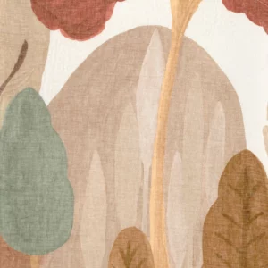 brown botanical voile-sheer fabric from Casamance